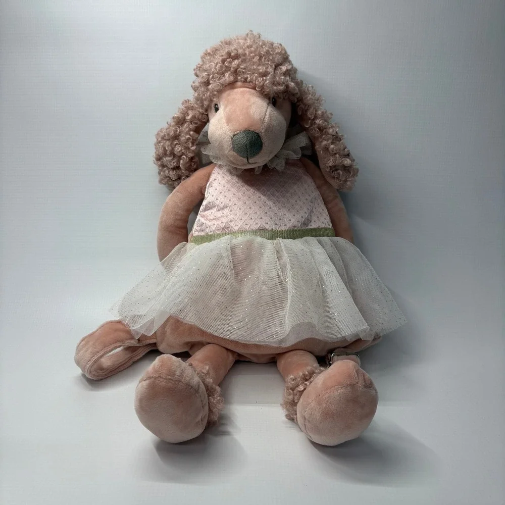 Mon Ami Designs Paris Poodle Plush Backpack Pink Ballerina Tulle Skirt NEW
